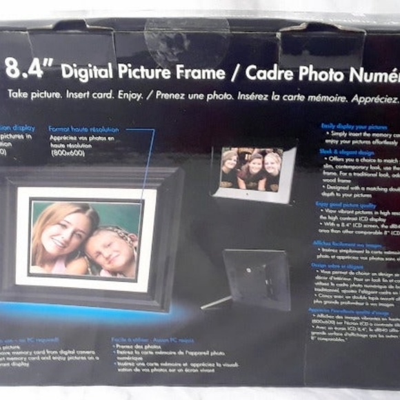 HP 8.4" LCD Digital Picture Frame Black - Picture 2 of 2
